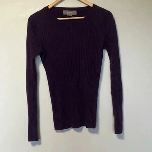 Ply cashmere 100% cashmere  purple ribbed sweater